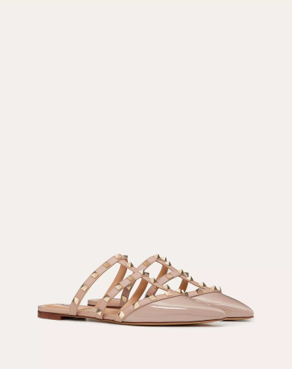 ROCKSTUD PATENT-LEATHER MULE